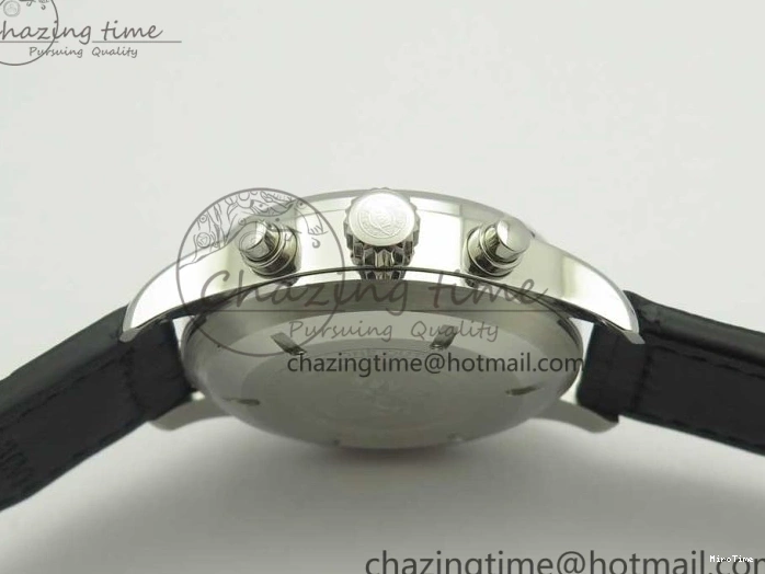 MIROTIME 0712 Pilot Chrono 377725 SS ZF 1:1 Best Edition White Dial on Black Leather Strap A Soft 7183